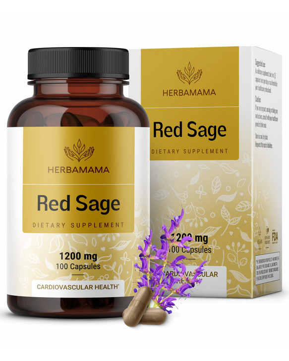 HERBAMAMA Red Sage Supplement Capsules