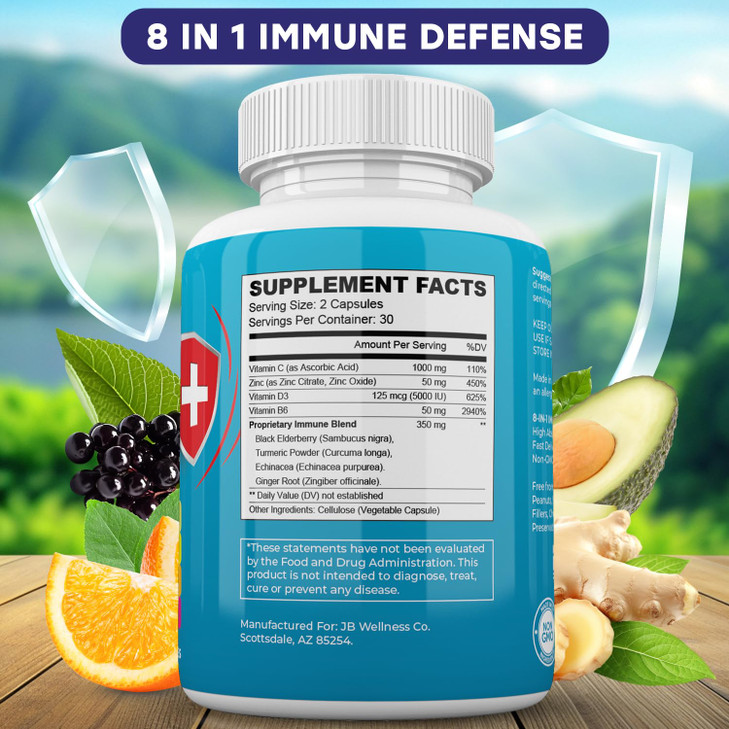 JB Wellness Co Immune Support 8 in 1 Capsules