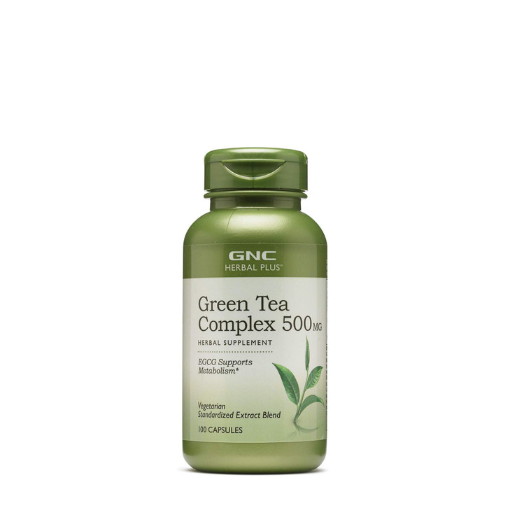 GNC Herbal Plus Green Tea Complex 500mg Supplement, Vegetarian, Supports