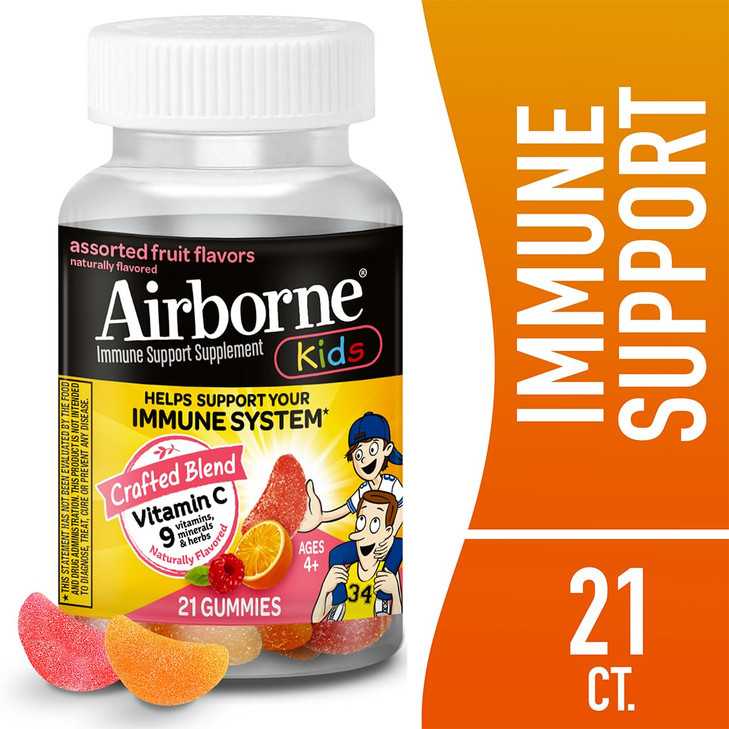Airborne 500mg Vitamin C + Zinc Immune Support Supplement Gummies for Kids