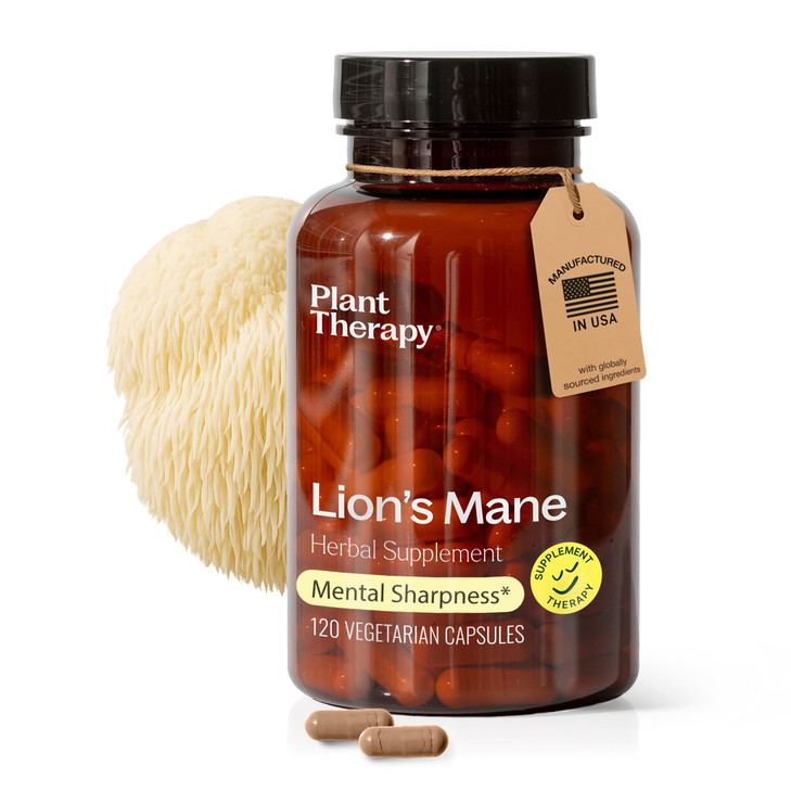Plant Therapy Lion's Mane Mushroom Supplement Capsules Manufactured in USA 4