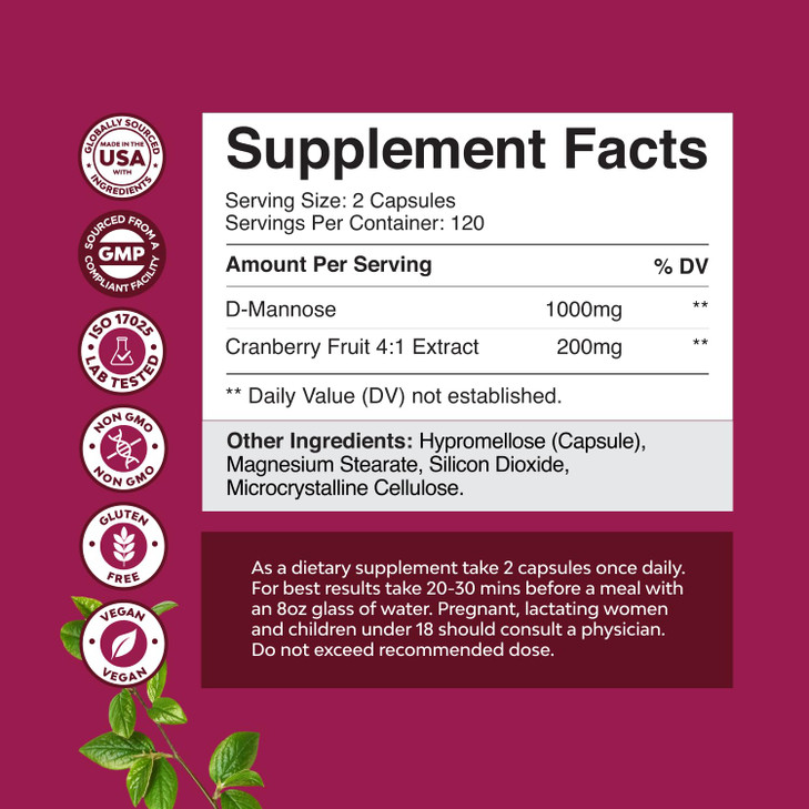 D Mannose with Cranberry Supplement