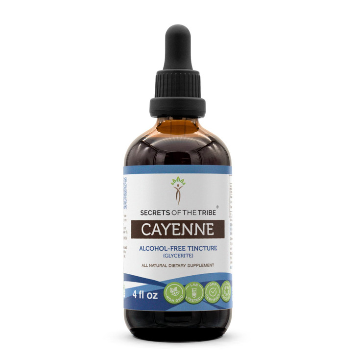Secrets of the Tribe Cayenne Tincture Alcohol-Free Extract, High-Potency Herbal