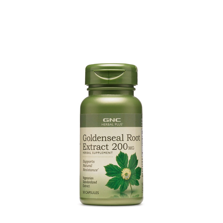 GNC Herbal Plus Goldenseal Root Extract 200mg Supplement, Vegetarian, Supports