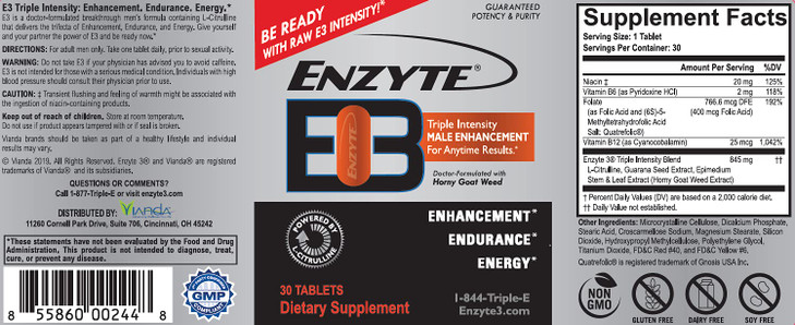Enzyte MRC Enzyte3 Natural Male Enhancement Supplement for Energy and Endurance