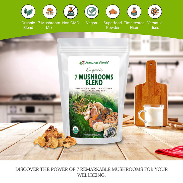 Z Natural Foods Organic 7 Sacred Mushrooms Blend