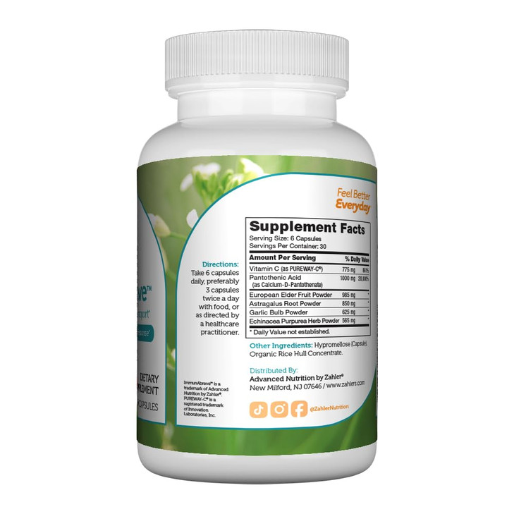 Zahler ImmunAbreve, Powerful Immune System Support, Contains Vitamin C
