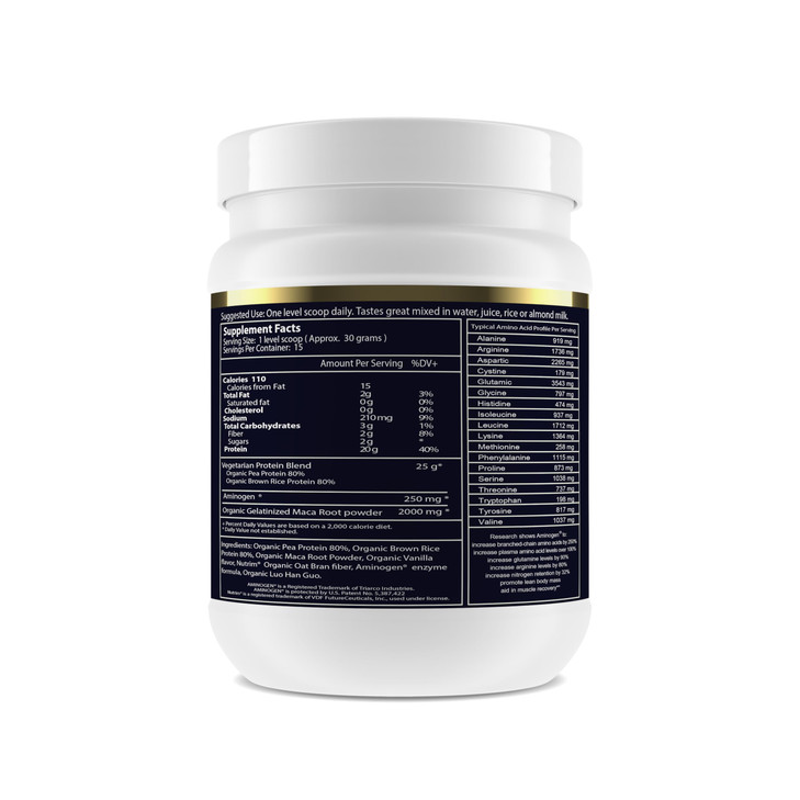 Paradise Herbs Maca Up Vanilla Vegan Protein Powder, Organic Pea & Brown Rice