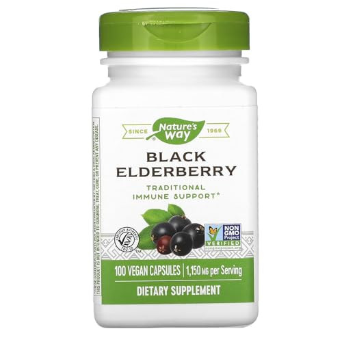 Nature's Way Black Elderberry 100 capsules Pack of 3