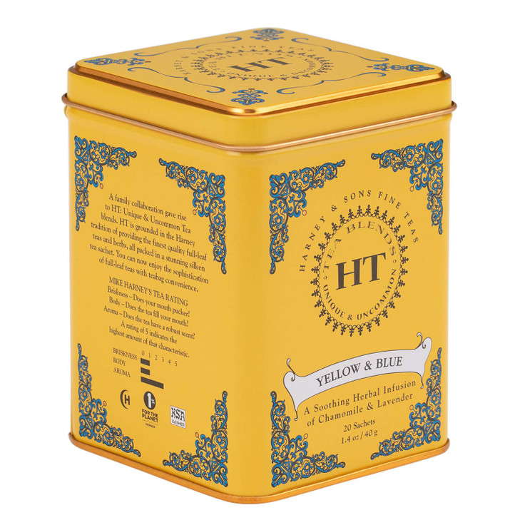 Harney & Sons Yellow and Blue, Chamomile and Lavender, 20 Count (Pack of 4)
