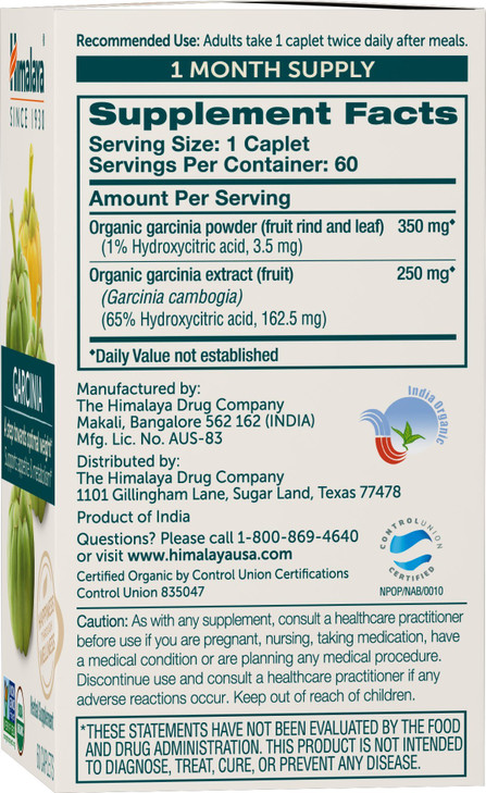 Himalaya Organic Garcinia Cambogia Herbal Supplement, Appetite Support, Lipid