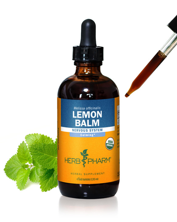 Herb Pharm Certified Organic Lemon Balm Liquid Extract for Calming Nervous