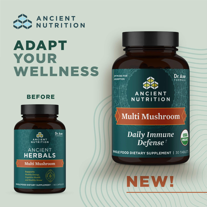 Ancient Nutrition Mushroom Supplement, Organic Multi Mushroom Immune Support