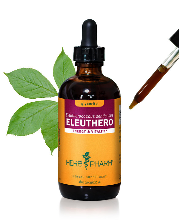 Herb Pharm Eleuthero Root Liquid Glycerite for Energy and Stamina, Alcohol-Free