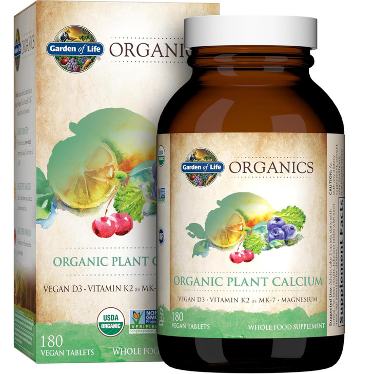 Garden of Life Calcium Supplement with Magnesium & Organic Vitamin D3 K2, Made
