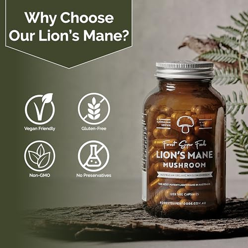 Forest Super Foods Lions Mane Supplement Capsules (120 Capsules) Organic Lions