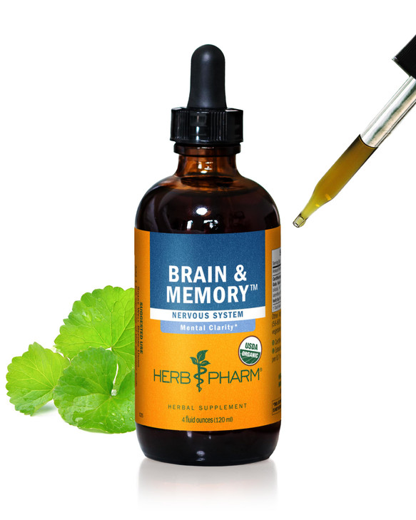 Herb Pharm Brain and Memory Liquid Herbal Formula with Ginkgo for Memory