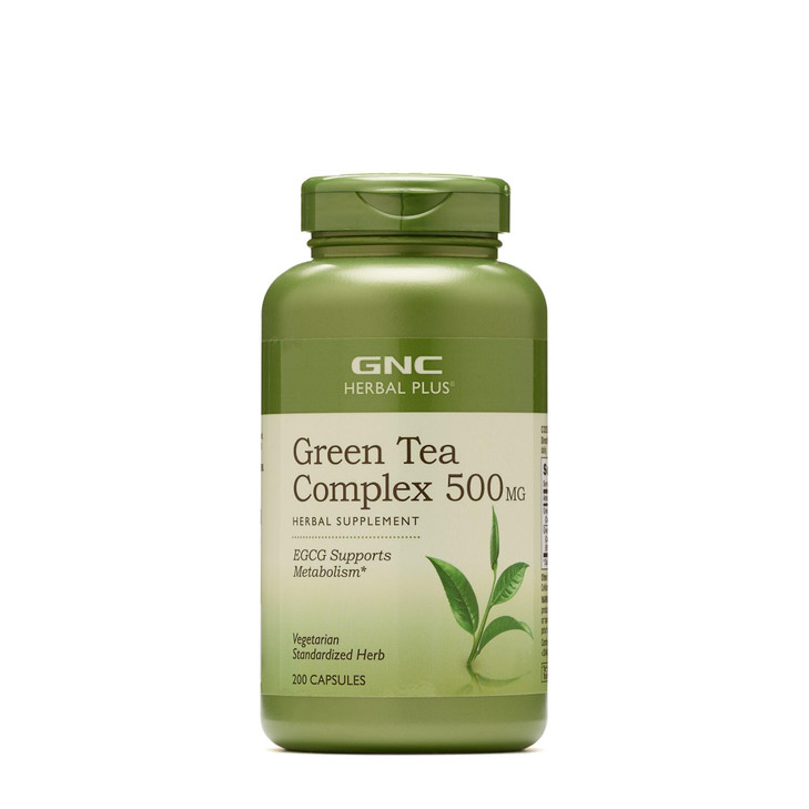 GNC Herbal Plus Green Tea Complex 500mg Supplement, Vegetarian, Supports