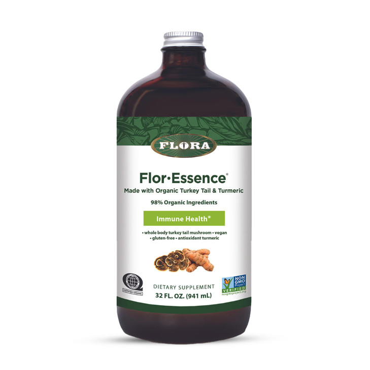 Flora Health Flor-Essence with Turkey Tail & Turmeric, Rich in Polysaccharides