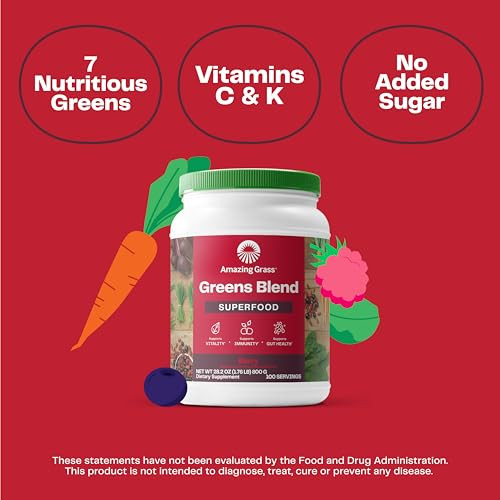 Amazing Grass Greens Blend Superfood: Super Greens Powder with Spirulina