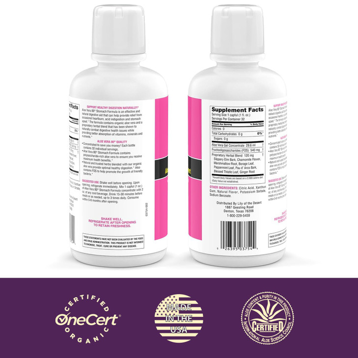 Lily Of The Desert Stomach Formula, Aloe Vera 80 Gel