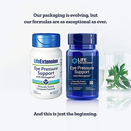 Life Extension Eye Pressure Support with Mirtogenol,Vcaps 30 Count (Pack of 3)