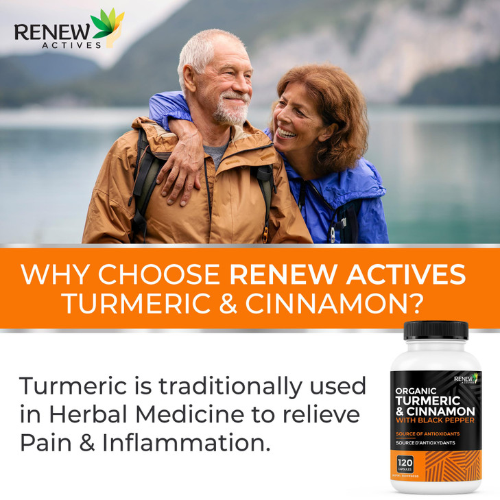 Renew Actives Organic Turmeric 474MG & Cinnamon 50MG per 2 Capsules