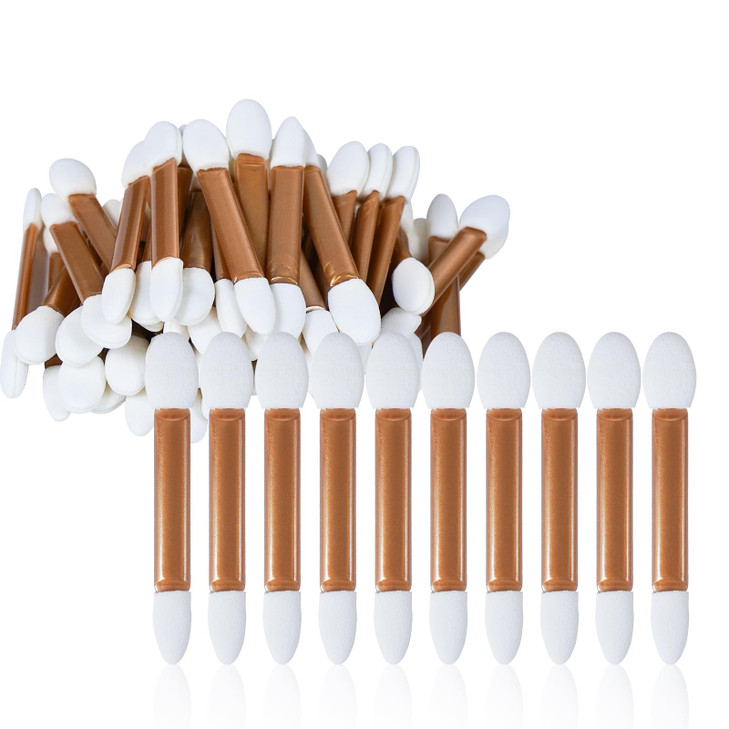 PhantomSky 50PCS Disposable Cosmetic Makeup Applicator Eyeshadow Dual Sided Brush Double-end Latex Sponge Brushes Set #2