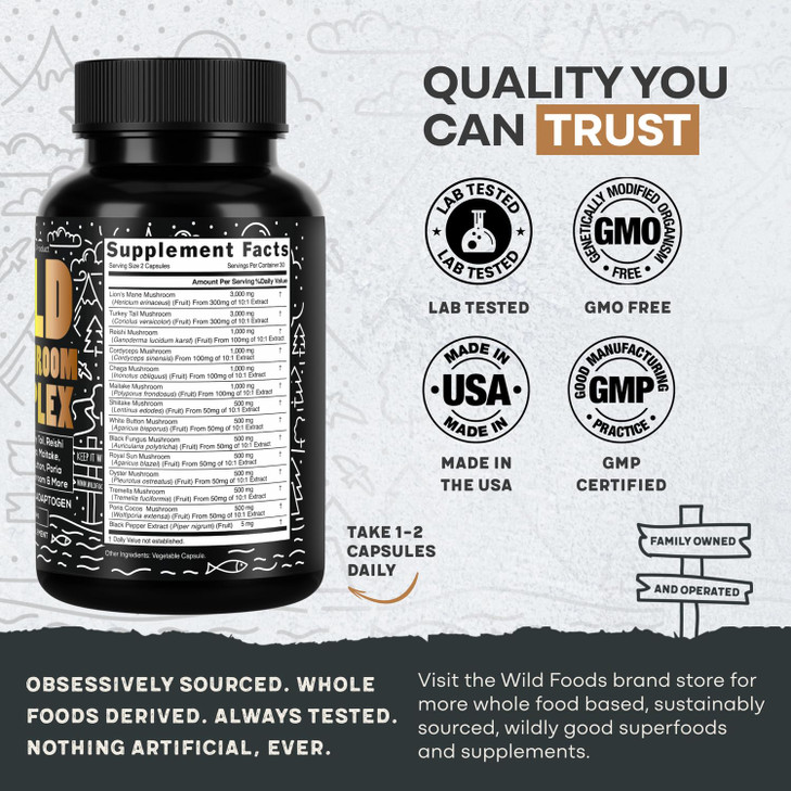 Wild Foods Premium Mushroom Supplement Complex