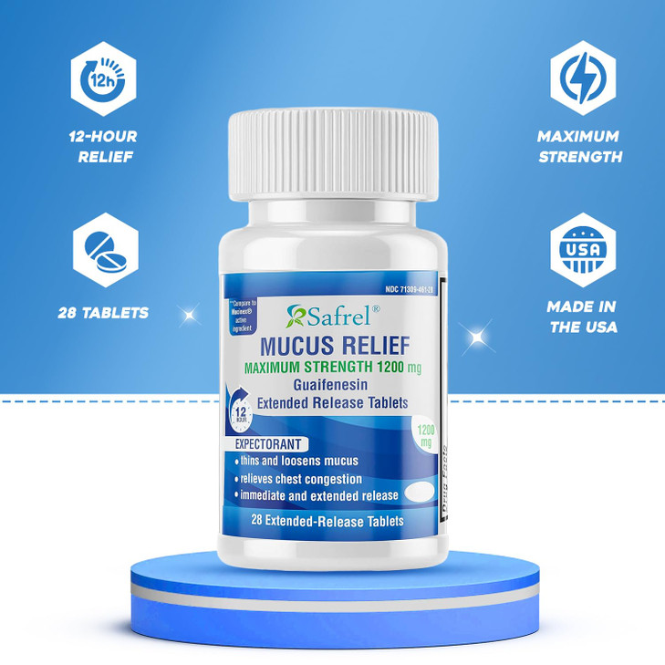 Safrel Mucus Relief Guaifenesin 1200mg