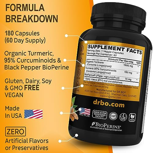 Turmeric Curcumin with BioPerine Supplement Capsules