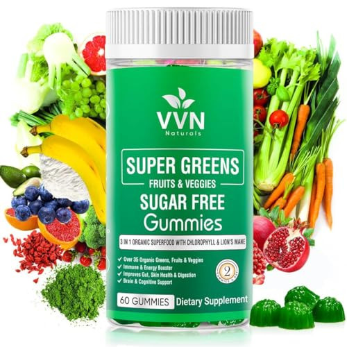 Sugar-Free Real Organic Fruits, Super Greens and Veggies Gummies