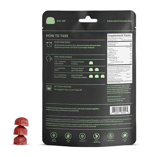 Gwella Focus Gummies with Lions Mane, Panax Ginseng, Ginger Root, Cordyceps