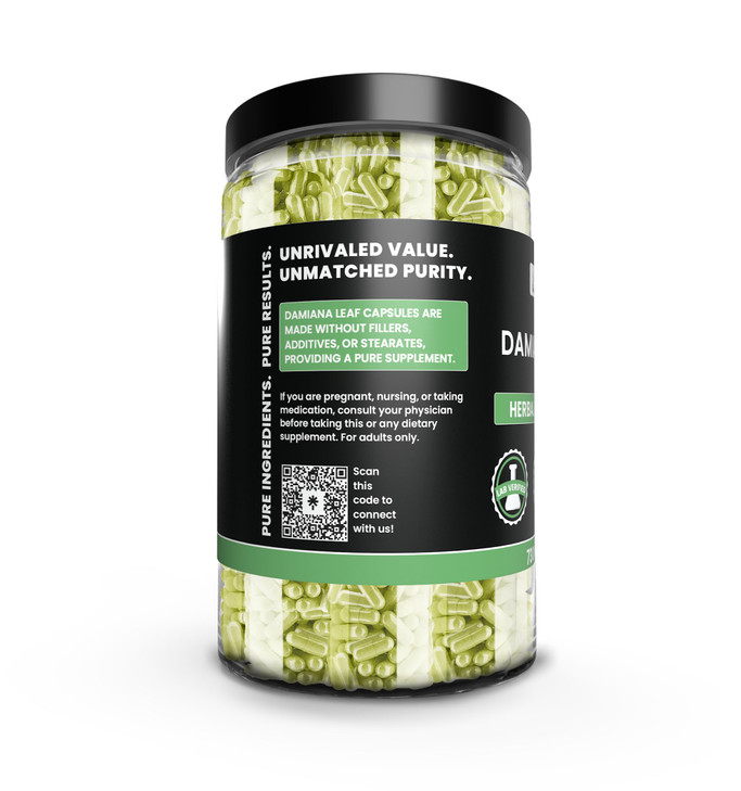 PURE ORIGINAL INGREDIENTS Damiana Leaf Capsules, No Magnesium Or Rice Fillers