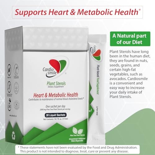 Cardiosmile 2000mg Plant Sterols Supports Healthy Cholesterol Levels with 1400mg