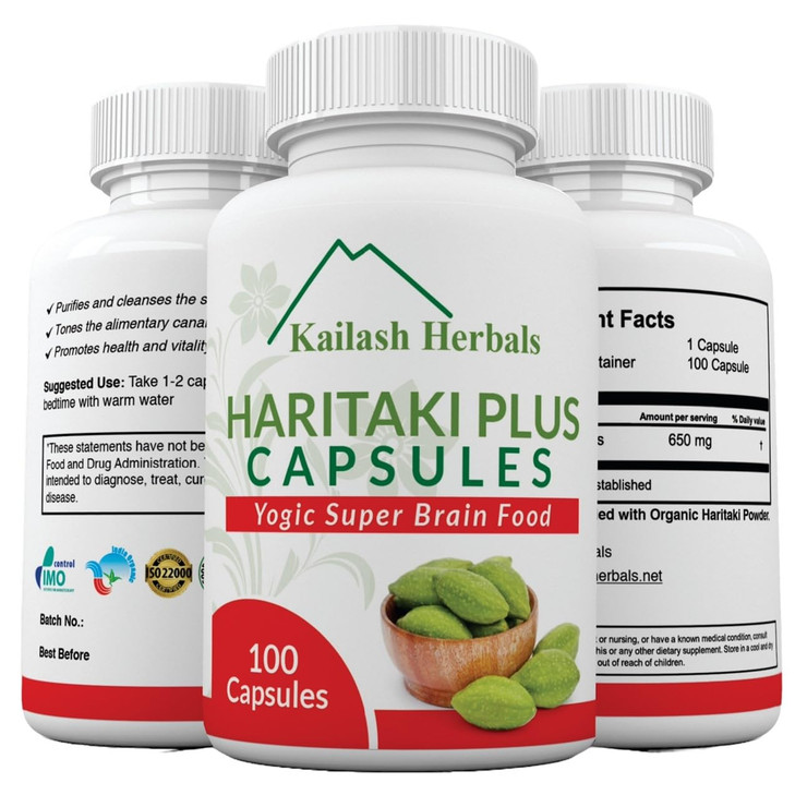 Kailash Herbals Organic Haritaki Capsules - Improves Digestion