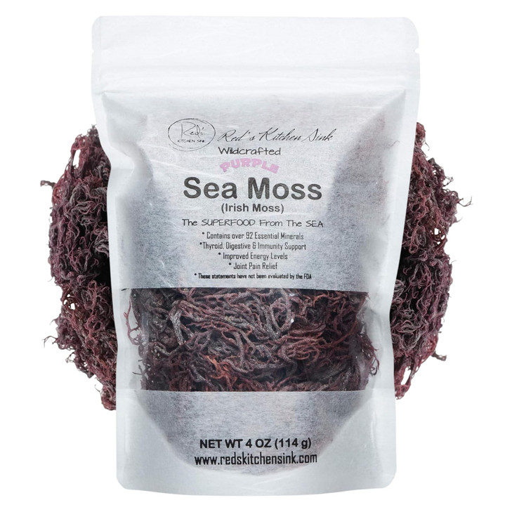 Red's Kitchen Sink Purple Sea Moss - Wildcrafted from St. Lucia