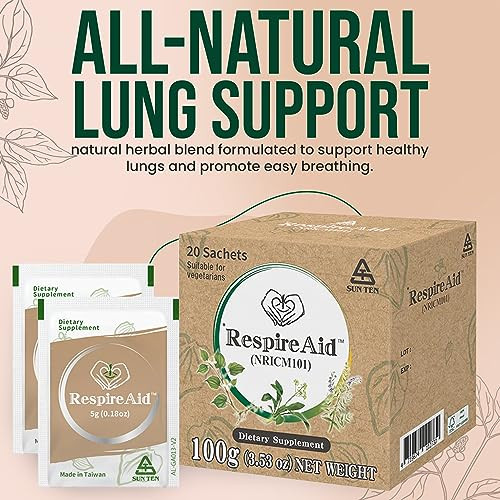 Sun Ten RespireAid All-Natural Lung Cleanse & Detox. Contains Natural Herbal