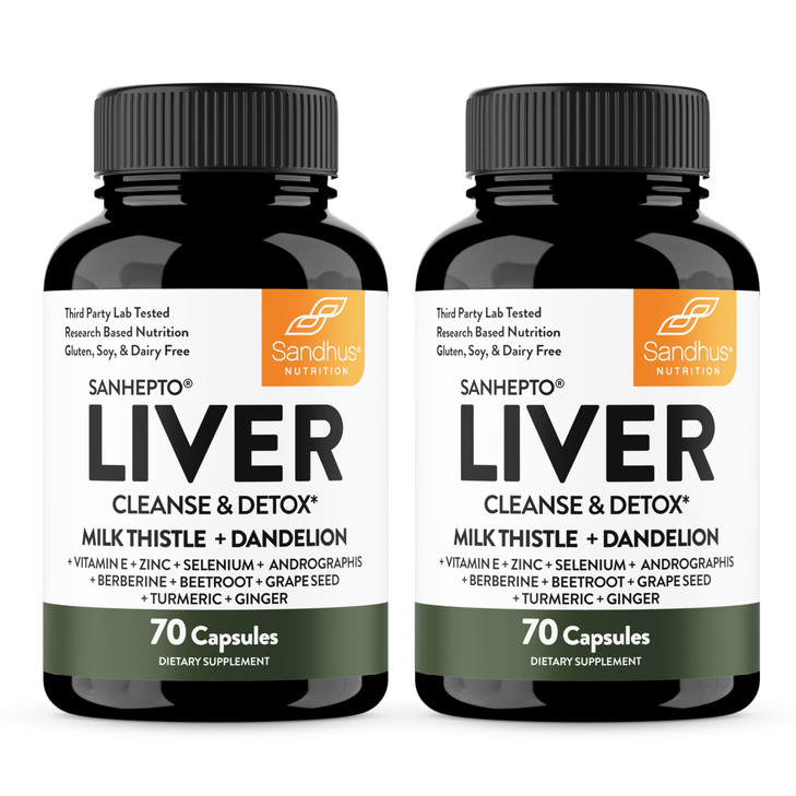 Sandhu's Liver Cleanse Detox & Repair Support Capsules with Milk Thistle &