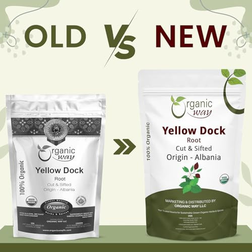Organic Way Yellow Dock Root Cut & Sifted (Rumex Crispus)