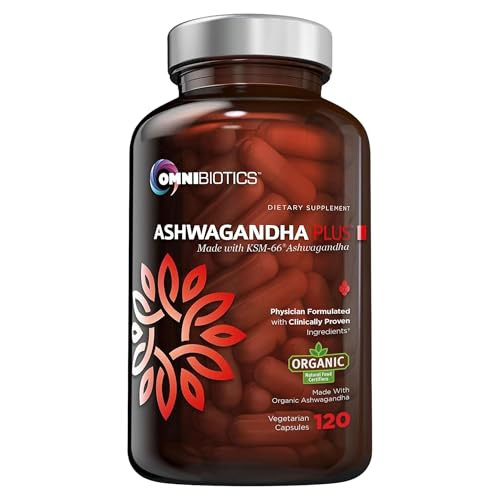 OmniBiotics Organic Ashwagandha Supplement - 1300mg Total Strength