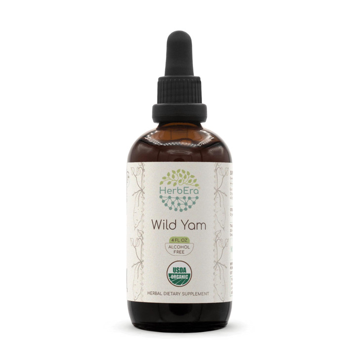 HerbEra Wild Yam B120 USDA Organic Alcohol-Free Herbal Extract Tincture