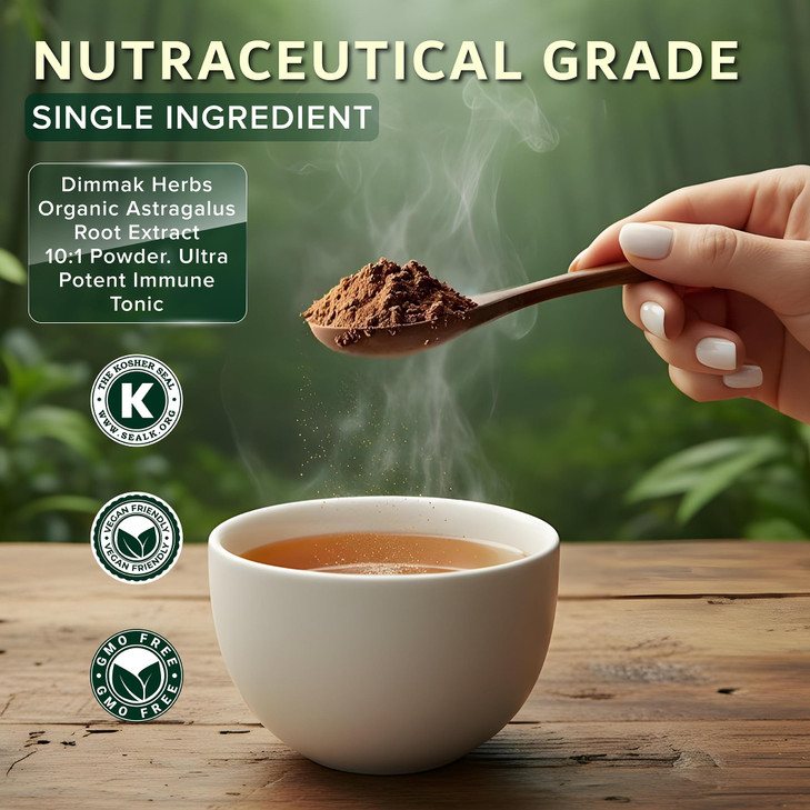 Dimmak Herbs Organic Astragalus Root Extract 10:1 Powder (Ultra Potent Immune
