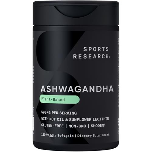 Sports Research Ashwagandha Softgels with Coconut MCT Oil