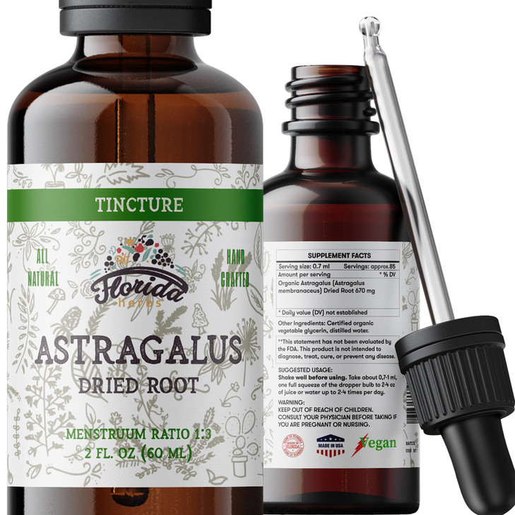 Astragalus Tincture, Organic Astragalus Extract (Astragalus membranaceus) Herbal