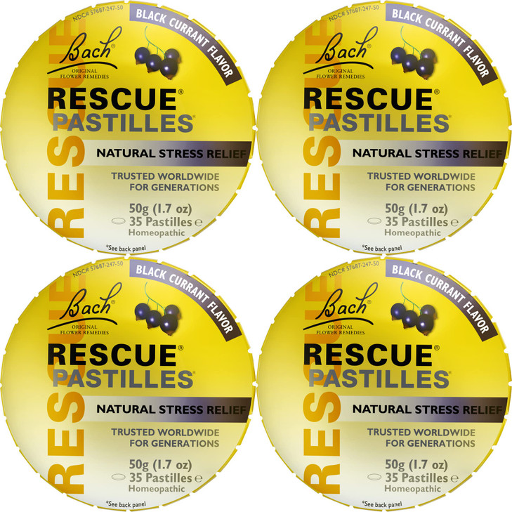 Bach Rescue PASTILLES, Black Currant Flavor, Natural Stress Relief Lozenges