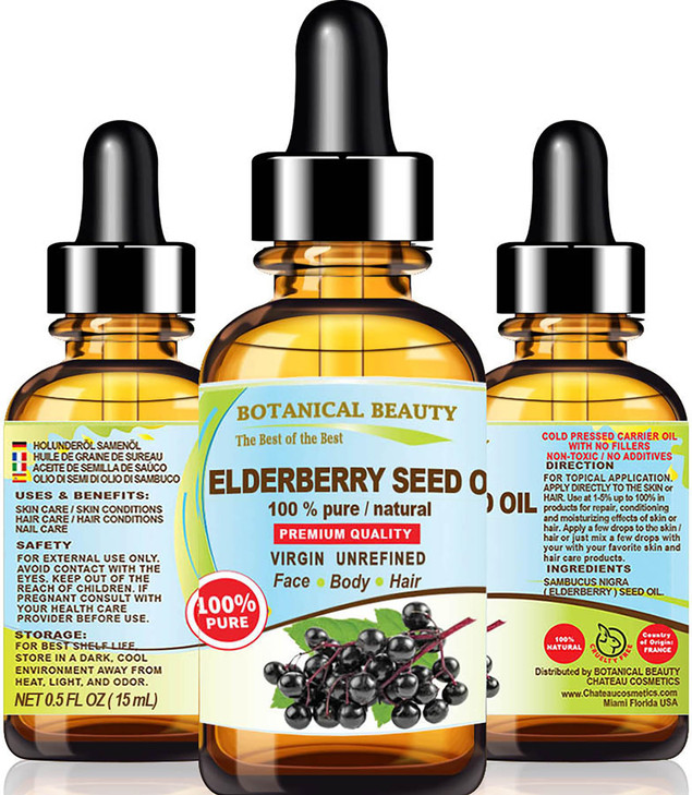 Botanical Beauty Belgian Elderberry Seed Oil Sambucus Nigra 100% Pure Natural