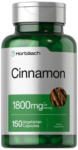 Horbäach Cinnamon Capsules - 150 Count - Ceylon Cinnamon Supplement