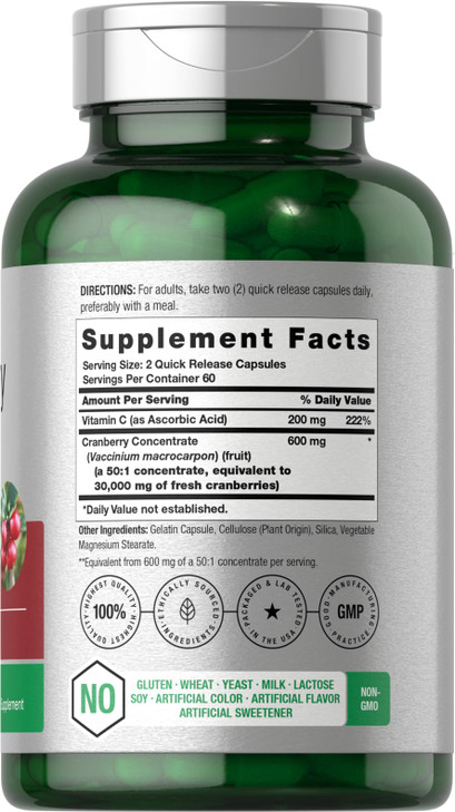 Horbäach Cranberry Concentrate Extract Pills + Vitamin C