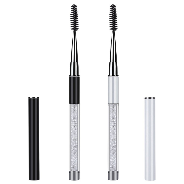 3 Pieces Spoolies for Eyelash Extensions with Cap Mascara Lash Wands Pink Brow Brushes Spooly for Eyelashes